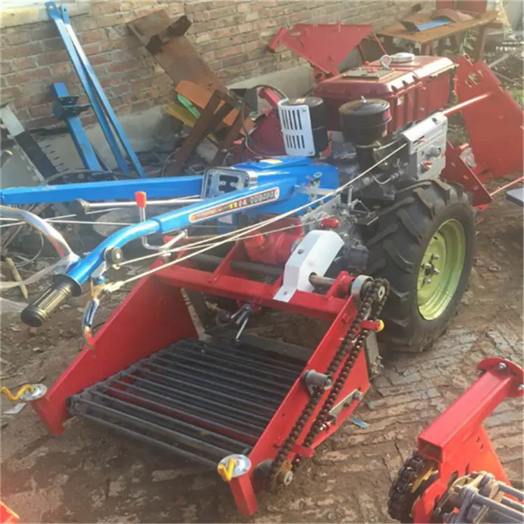 Potato Harvester Driven By Mini Two-wheel Walking Tractor Can Dig Deep