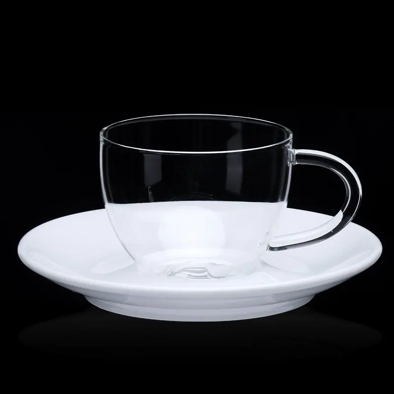 High quality clear glass coffee mug cups for tea and coffee with High borosilica material