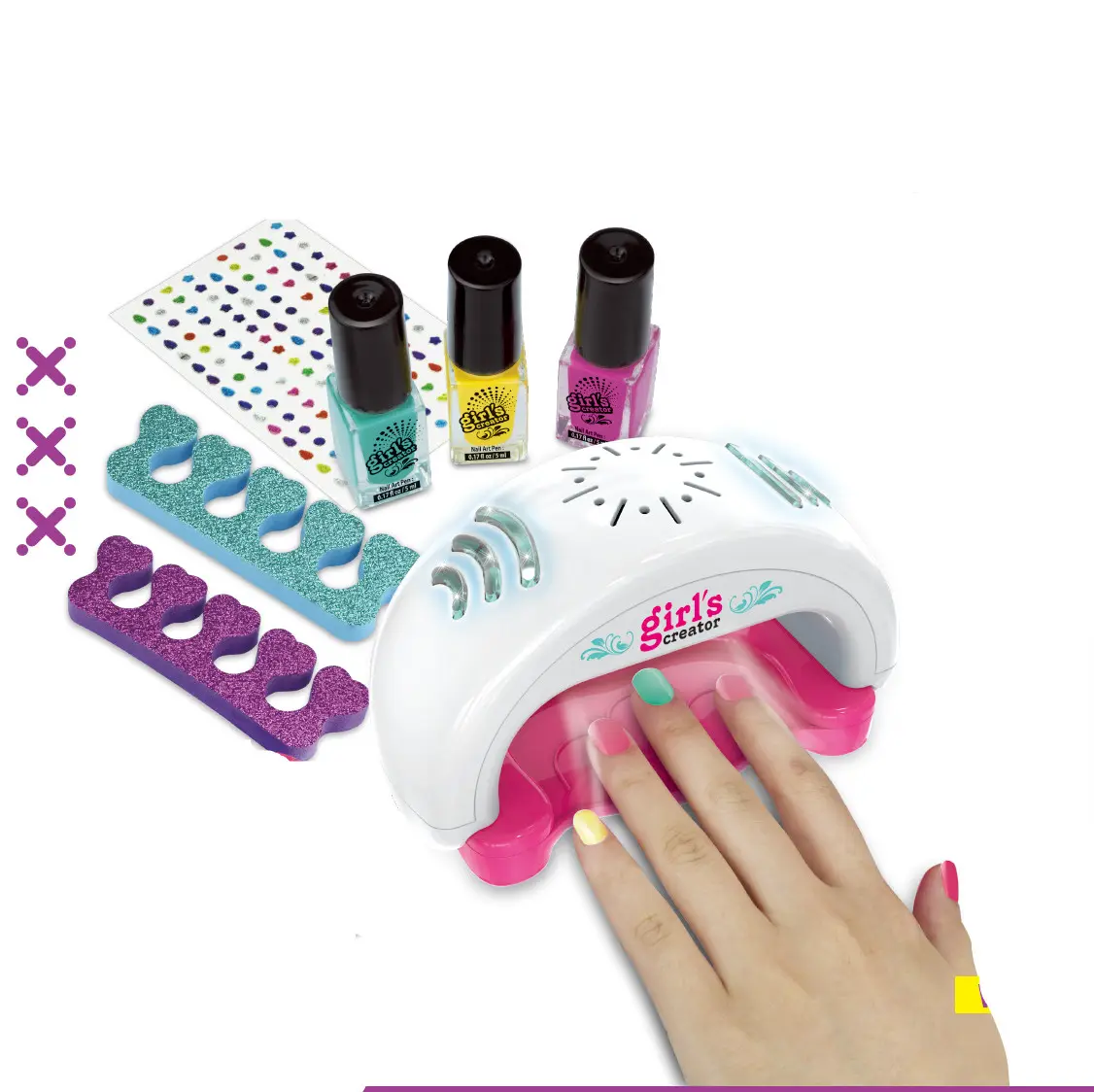 DF manufacturer 2020 diy nail art studio toy fashion set Nail SPA Party Kit make up toys for girls cosmetics DIY Kids Toys