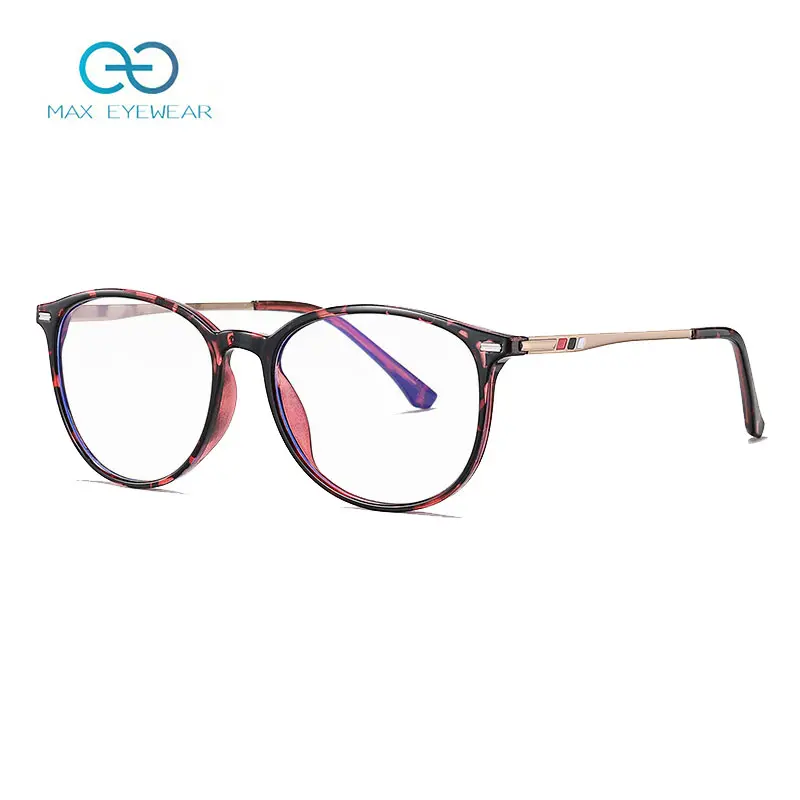 Black High Quality Anti Blue Light Glasses Spectacle Frames Round Metal Anti Blue Ray Glasses