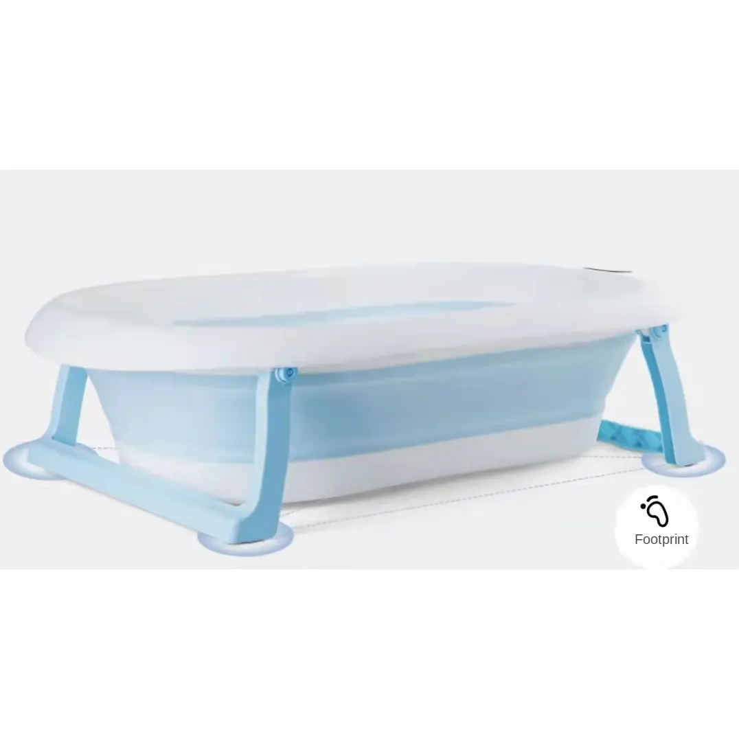 Premium Portable Plastic Mold Large Kid Folding Bathtub Pad Bucket collapsible White Soaking Infant Baby bath tub with temp