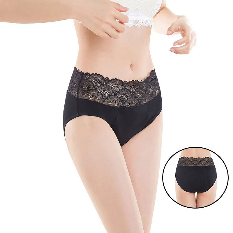 Custom 4 layers menstrual period proof panties pants full coverage sustainable waterproof panty washable incontinence underwear