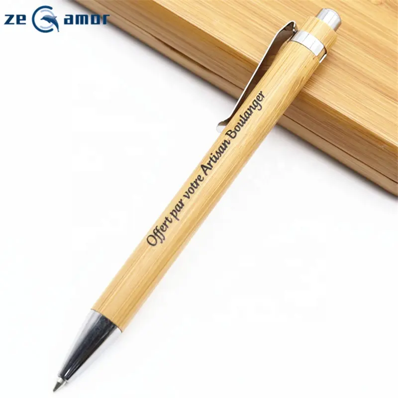 2022 бамбуковая ручка с напечатанным логотипом на заказ бумажным мешочком Jumbo Parker заправка деревянная лазерная гравировка эко-шариковые ручки с металлическим зажимом бесплатный образец