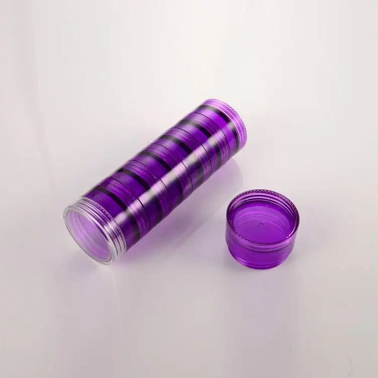 MM-PB045 Cheap Price Medical Purple Clear Eco-friendly Plastic 7 Days Weekly Detachable Stackable Cylinder Pill Box