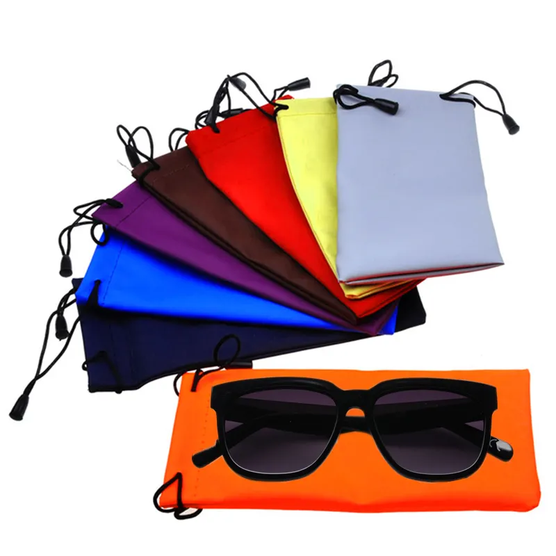 Custom Logo Cotton Sunglasses Pouch Bag Case Flap Soft Leather Pu Microfiber Sunglasses Cloth Pouch For Sunglasses Pouch
