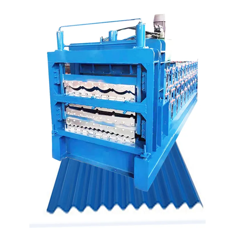 Triple layer 3 in 1 Glazed Corrugated IBR Roof Sheet Making Machines Metal Steel Coil Roll Forming Machine Manufacturer