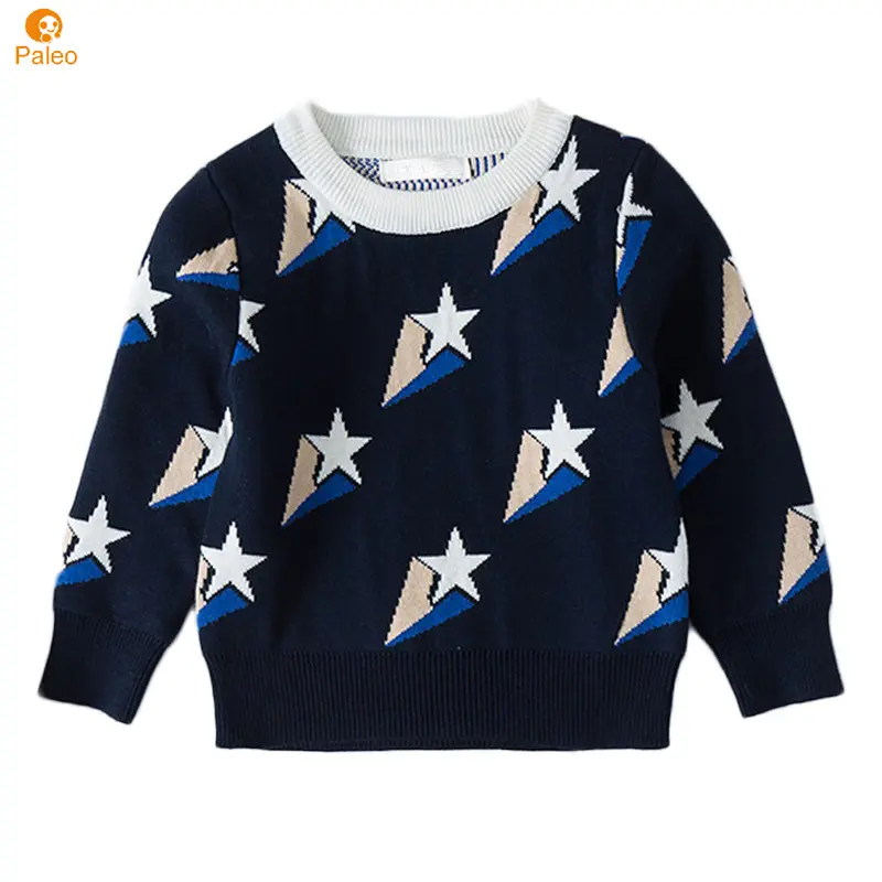 Custom Factory Wholesale Children Fall Designs Pure Baby Child Boy Pullover Sweater