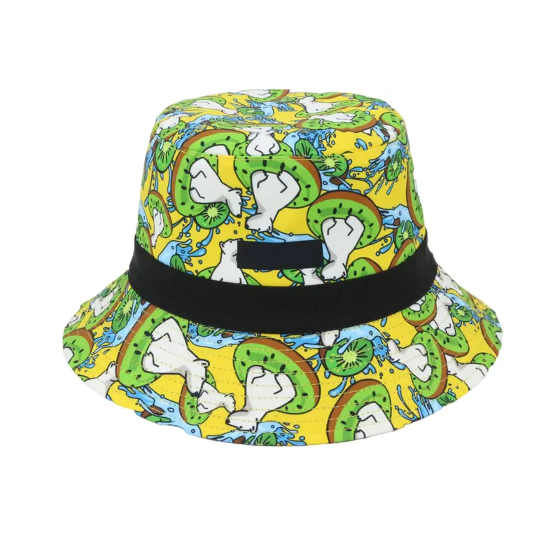 Custom Graphic Print Logo Reversible Bucket Hat Woven Bucket Hat