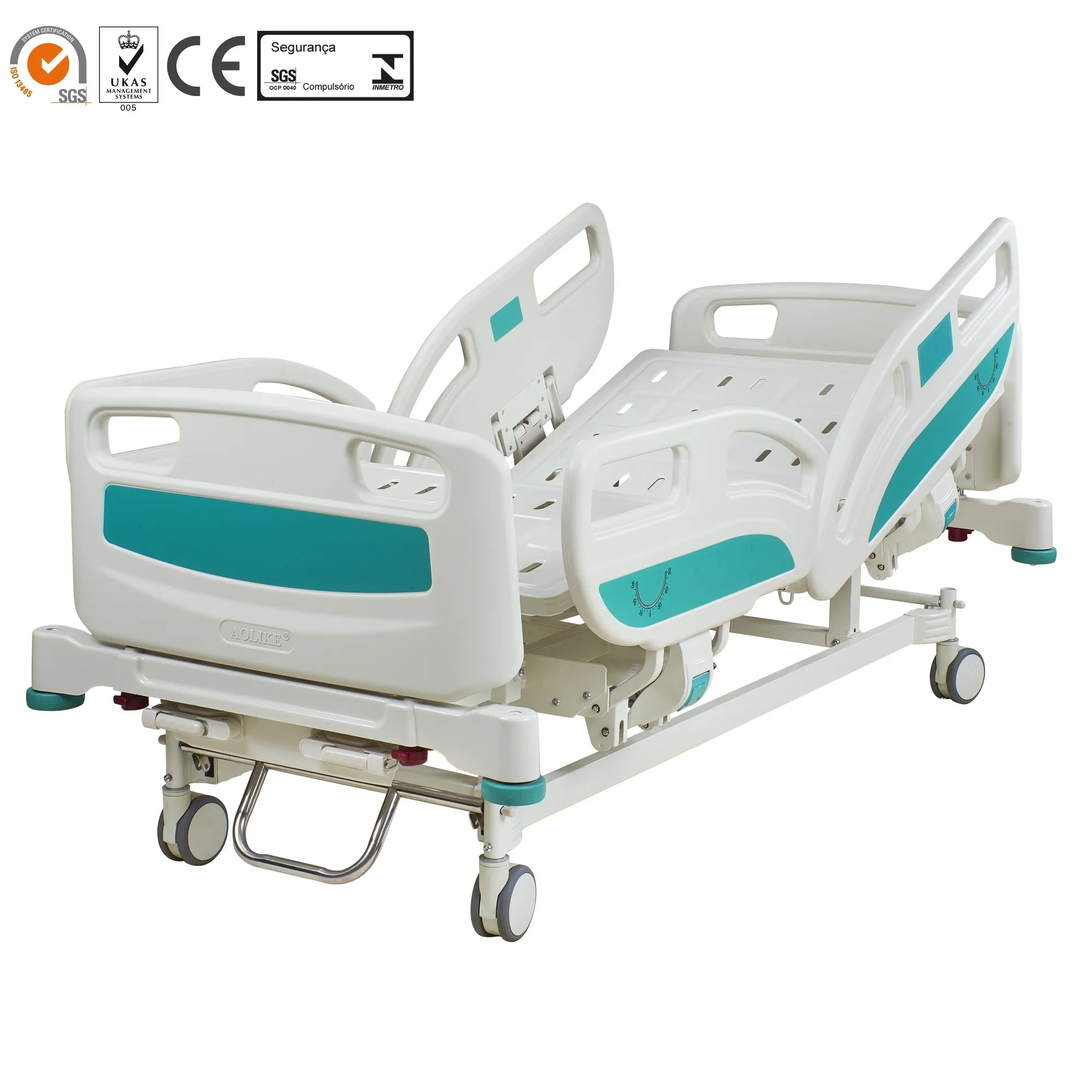 Роскошный современный тип, две кривошипы, ручная Больничная кровать, 1 год, бесплатные запасные части с ALK-AA201FZE ABS Siderail, металлическая картонная коробка, 220кг