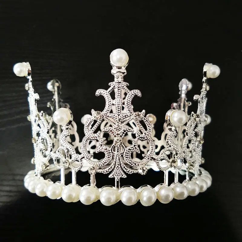 Женская корона с жемчугом и кристаллами, свадебная корона со стразами, тиары для невесты, аксессуары для волос, CR010
