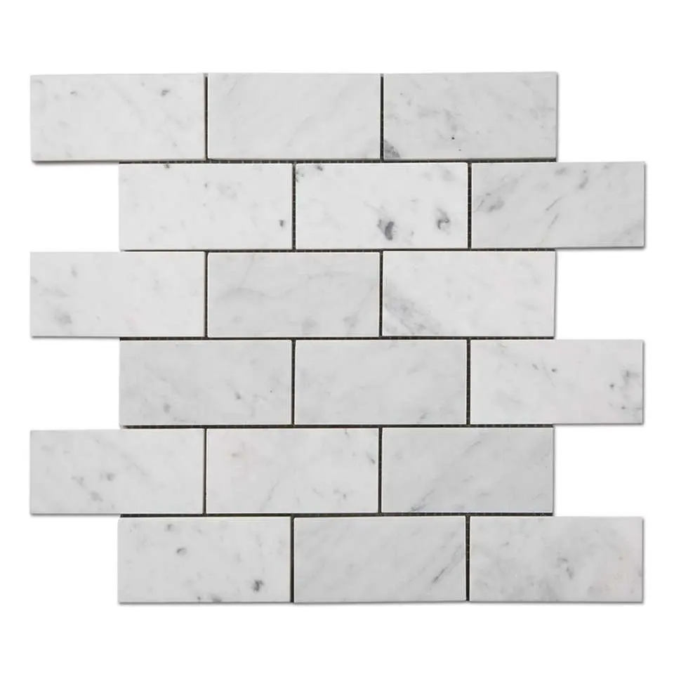 2x4 дюйма натуральный мрамор Каррара калаката белый камень для украшения стен кирпичная форма для ванной кухни мраморная мозаика кирпичная плитка