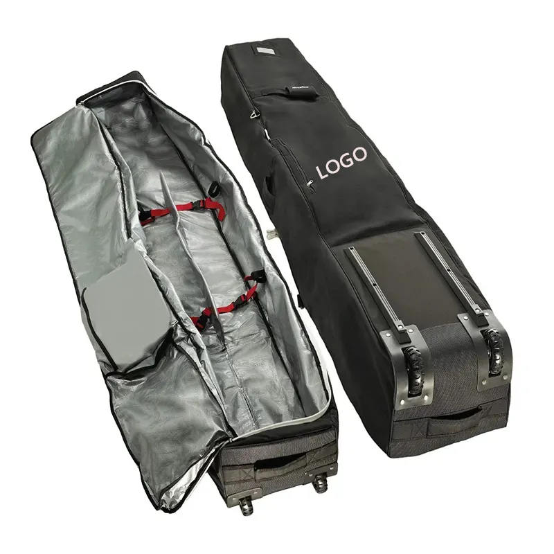 Подгонянная нейлоновая двойная сумка для сноуборда Роскошная Лыжная сумка с колесами и мягким плечевым ремнем модная водонепроницаемая сумка для лыжных ботинок