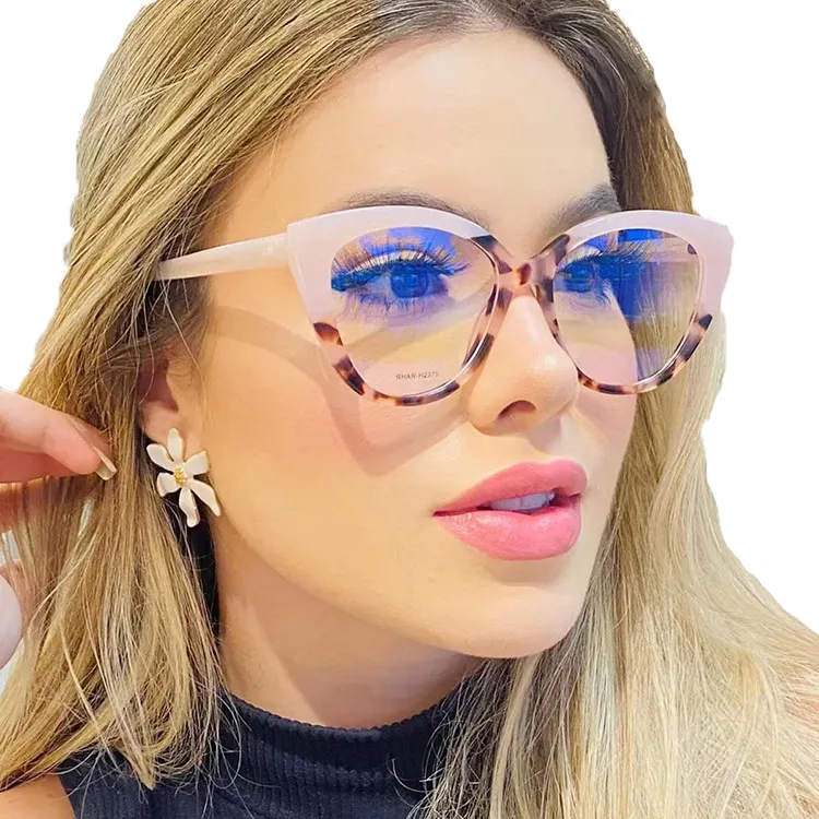 Женские оптические очки «кошачий глаз», плоские зеркальные очки с защитой от синего света, модные очки в желеобразной оправе, 2023