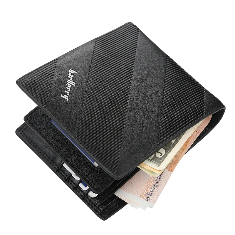 2019 Baellerry New Style PU Leather Short Section Diagonal Stripes Wallet For Men,Gentleman Coin Purse Money Clip