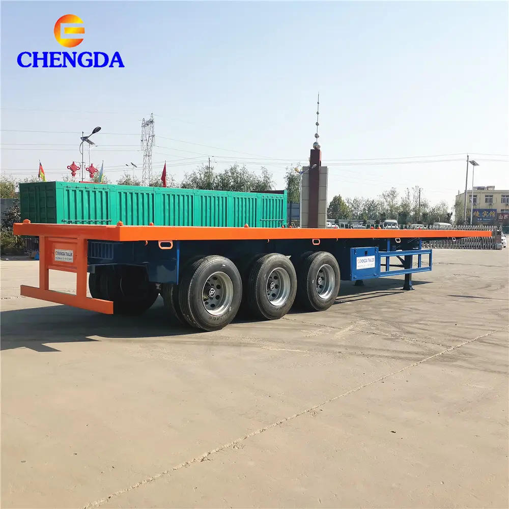 Cheap Price 40 Ton 3 Axle 40ft Container Flatbed Trailer