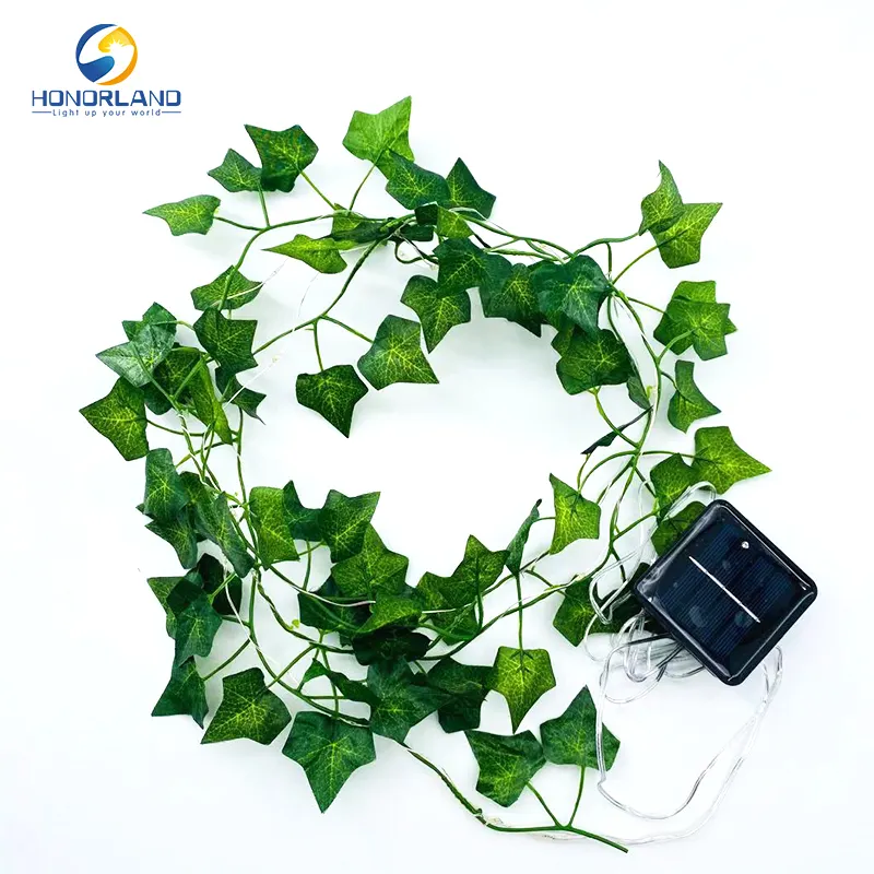 Hot Sale Artificial Boston Ivy Leaves Solar String Light Cooper Wire Led String Lights