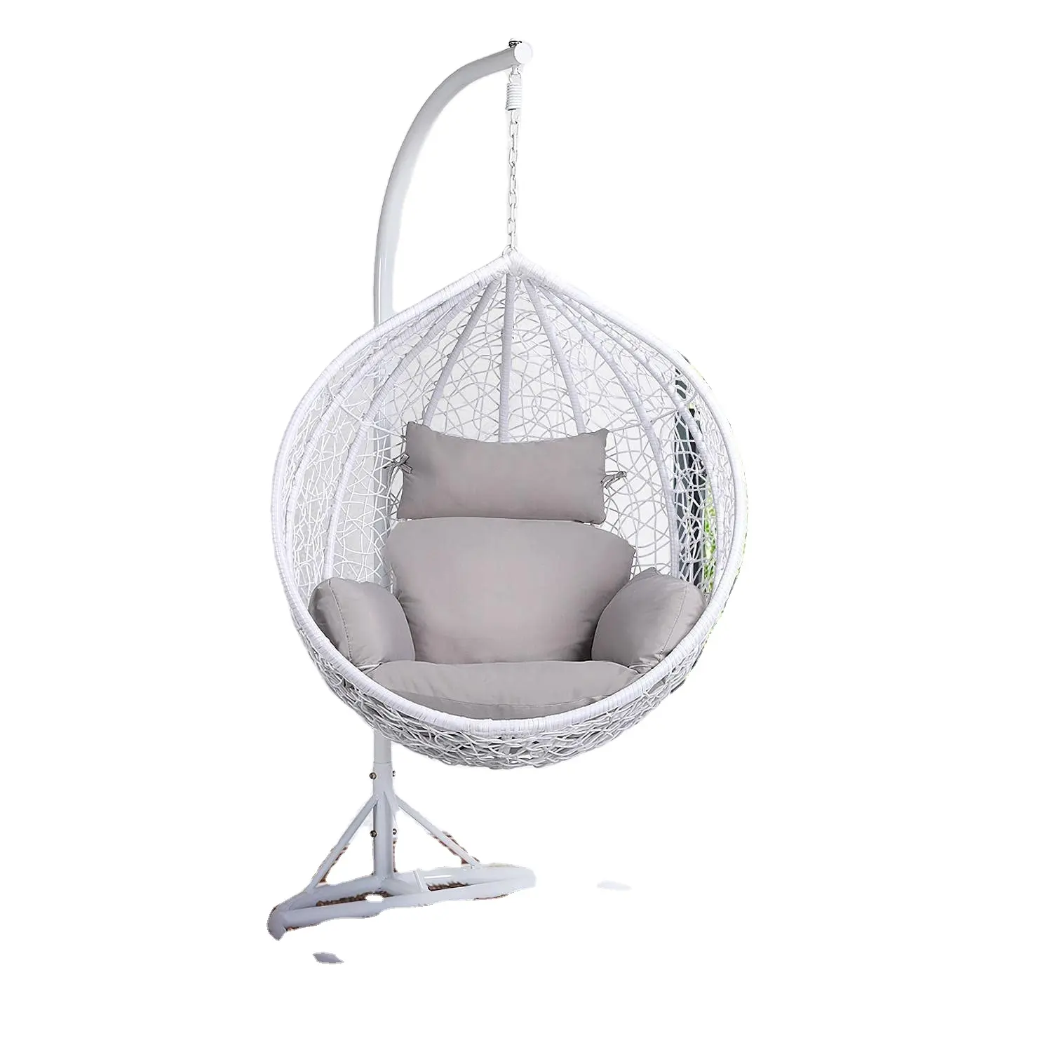 Swing Egg Chair for Indoor Outdoor Patio Porch Bedroom Wicker Rattan Hammock Chair 330lbs capacity UV Resistant Aluminum Frame