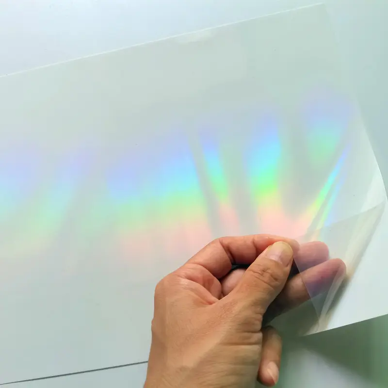 Водонепроницаемая прозрачная голографическая самоклеящаяся пленка для лазерной печати, виниловая для наклеек, голографический ламинированный лист