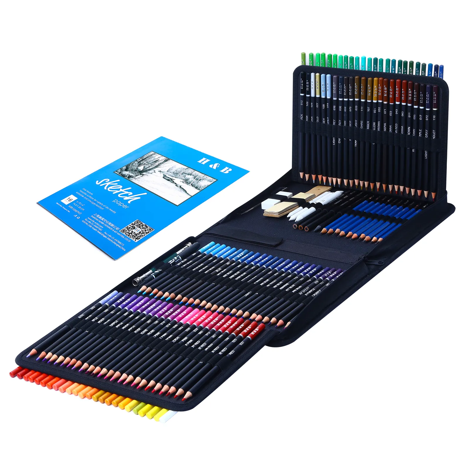 Профессиональные художественные принадлежности, 145 шт., эскизные карандаши и цветные карандаши, художественный набор, карандаш для рисования для художественного творчества