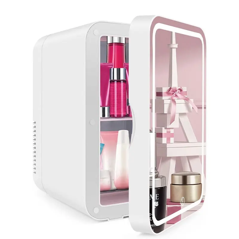 Новый стиль, холодильник для макияжа со светодиодной подсветкой, зеркало для макияжа, мини-холодильник для косметики