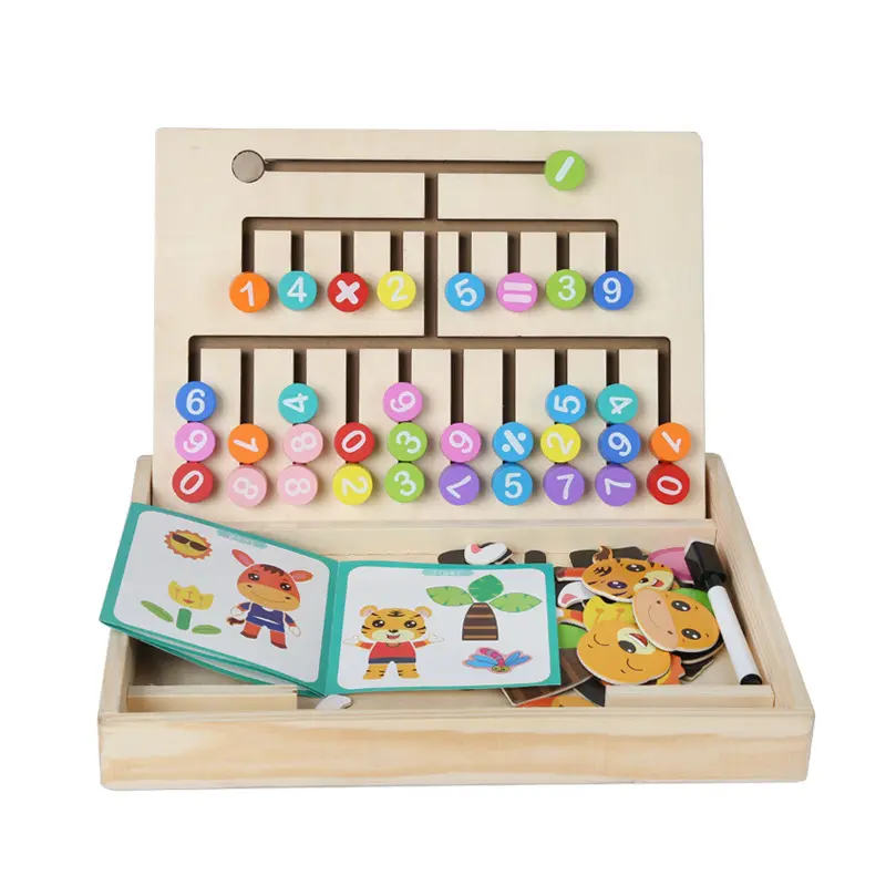 Обучающие игрушки для детского сада, многофункциональный деревянный магнитный пазл
