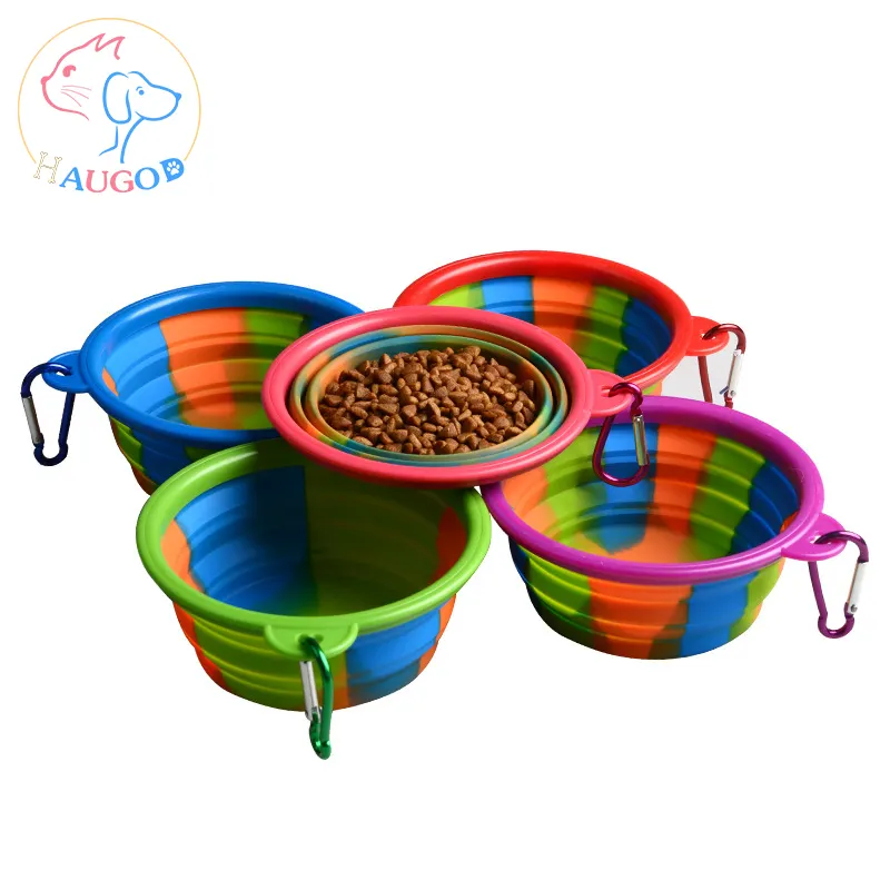 Portable personalized pet cat feeder bowl collapsible silicone pet feeding mat