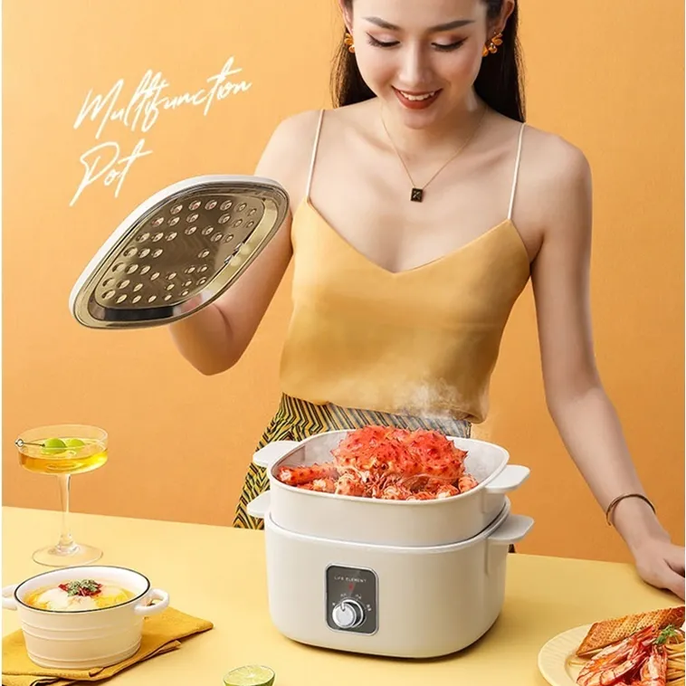 Electric Food Warmer Electric Skillet Electric Multi Cooker Food Steamer Hot Pot Free Spare Parts with Nonstick Material