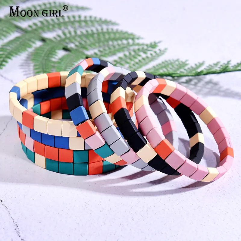 Модные Красочные Стрейчевые браслеты дружбы для мужчин и женщин для девушек ювелирные изделия подарок для любимого Шарм Модный Штабелируемый браслет для женщин