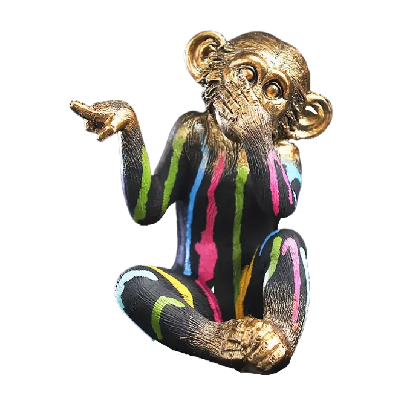 Окрашенные Животные модели украшения Милая непослушная обезьяна скульптура полимерные поделки украшение для дома зоопарк Выставочные залы декорации