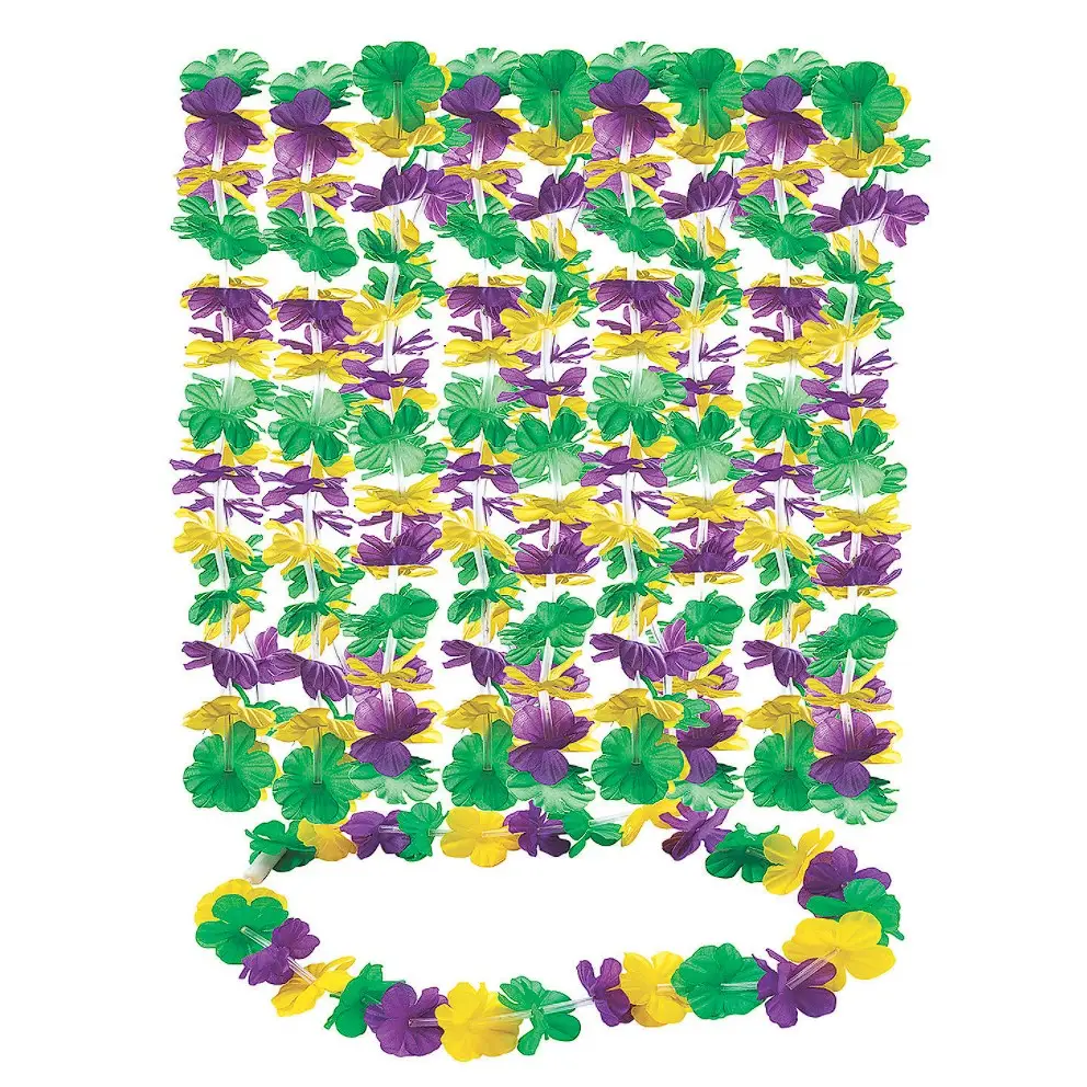 Оптовая продажа, праздничная искусственная Гавайская цветочная гирлянда из гавайской ткани Hula со светодиодной подсветкой, гавайский цветок