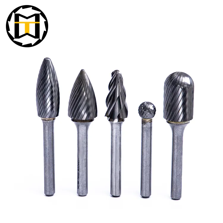 MMT Carbide Rotary Burs Flame And Taper Shape Inverted Cone Files