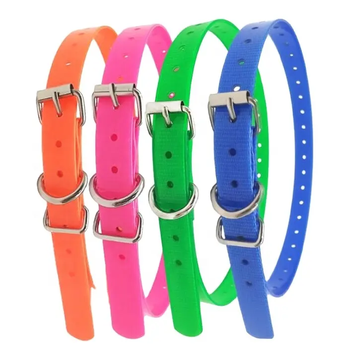 Wholesale Colorful TPU Small Medium Large Dog Pet Collars with Metal Buckle and Gel Adjustable Training Collar