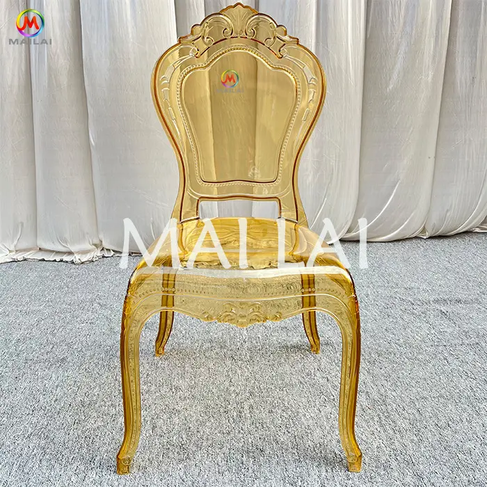 Прозрачный Янтарный пластиковый поликарбонат без подлокотников для свадебной столовой пластиковый прозрачный стул с кристаллами для прокатной вечеринки стулья для свадьбы свадебный стул