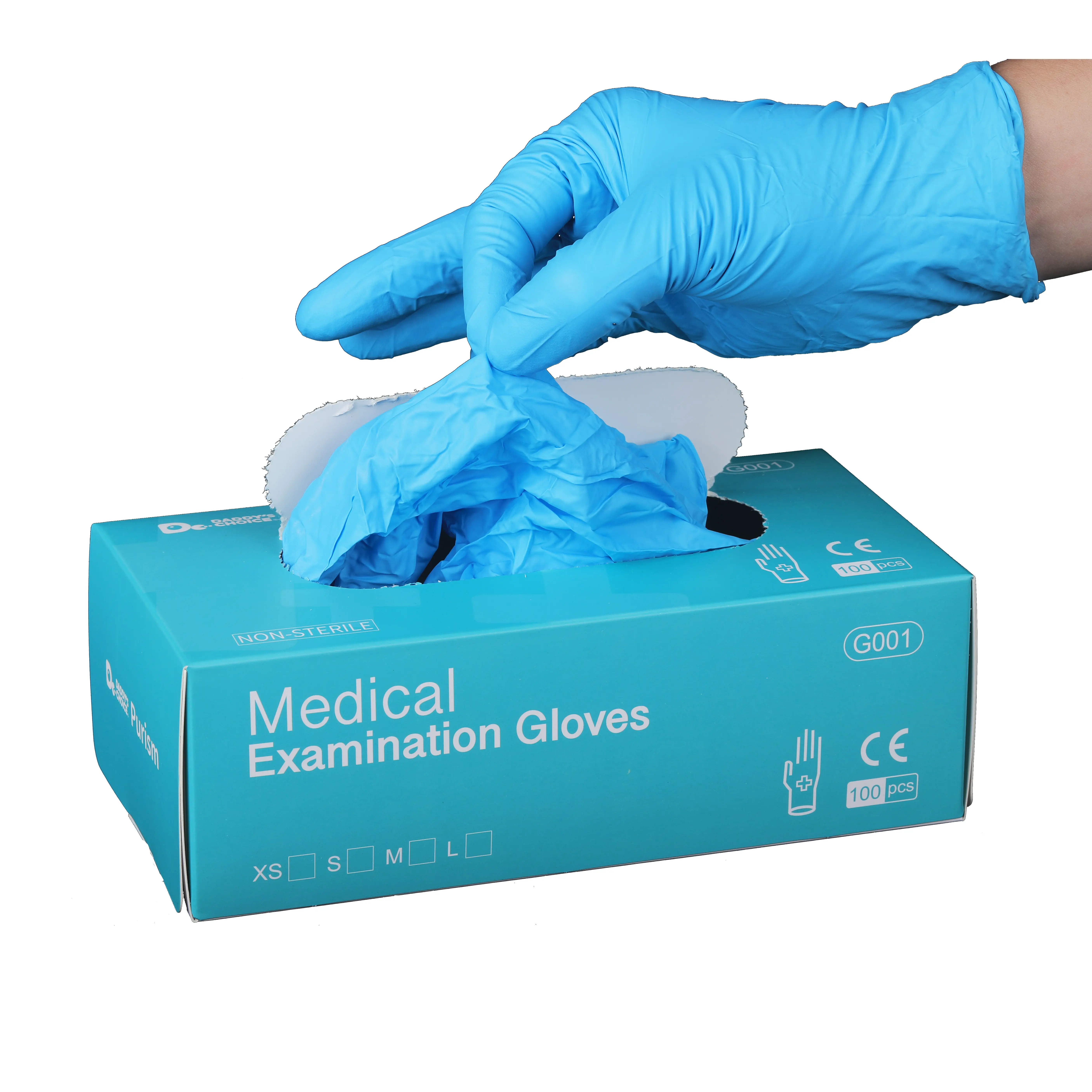 Nitrile gloves disposable EN374 blue Best Price in bulk Protective medical gloves