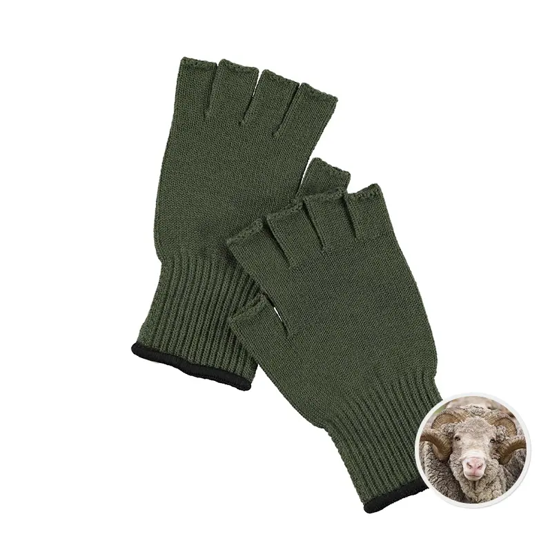 Зимние вязаные перчатки-трансформеры без пальцев Enerup, варежки из мериносовой шерсти, серые мужские перчатки для артрита, зимние
