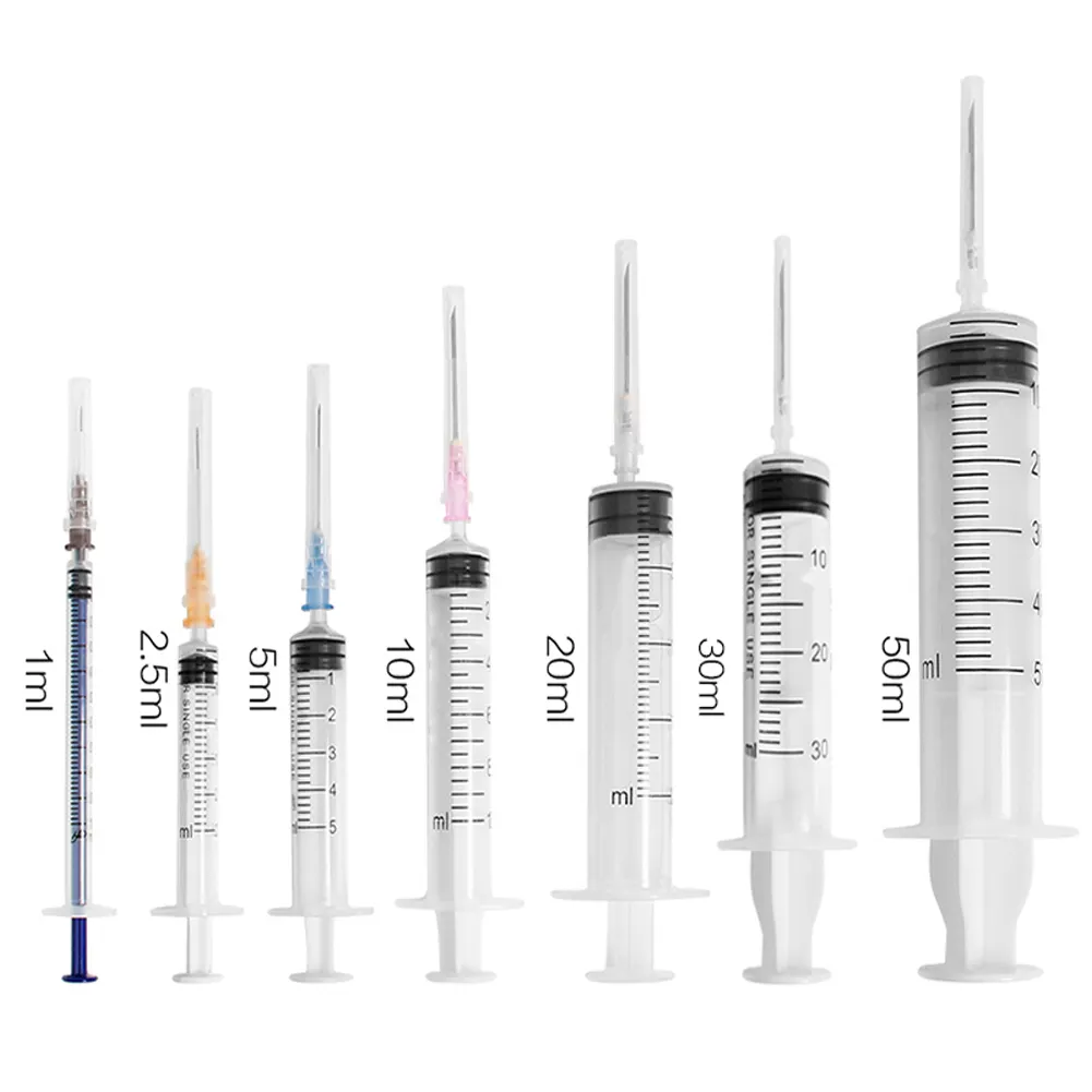 Disposable 1ml,2ml, 3ml,5ml,10ml, 20ml,30ml, 50ml and 60ml Plastic vaccine Syringe