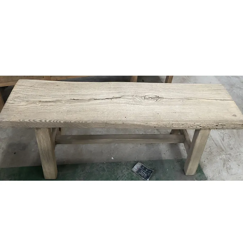 Chinese antique vintage rustic natural original recycle wood outdoor bench