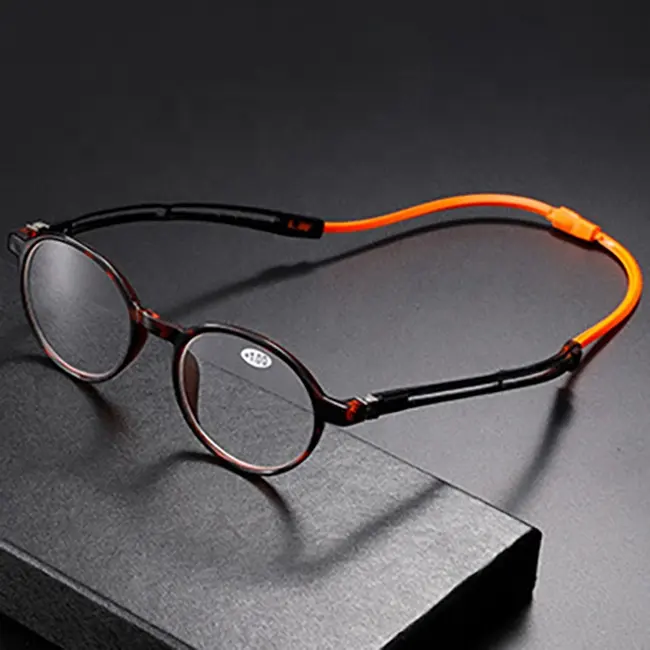 Sunbest 9001 модные магнитные очки для чтения TR90 с круглой оправой, очки для чтения с регулируемыми силиконовыми дужками