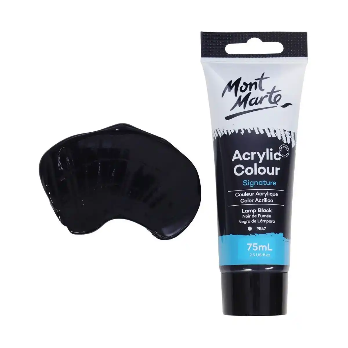 Mont Marte Studio Acrylic Paint 75ml - Lamp Black