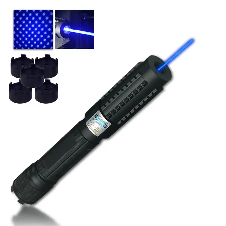 High power 450nm 5000MW 5 in 1 starry sky blue laser flashlight burning matches/cigarette butts