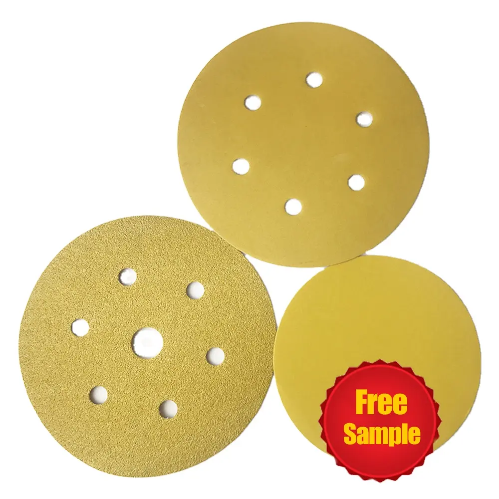 P60-P800 Dry schleifplatte Abrasive sanding paper gold yellow Sandpaper discs automotive 6 inch  sand paper