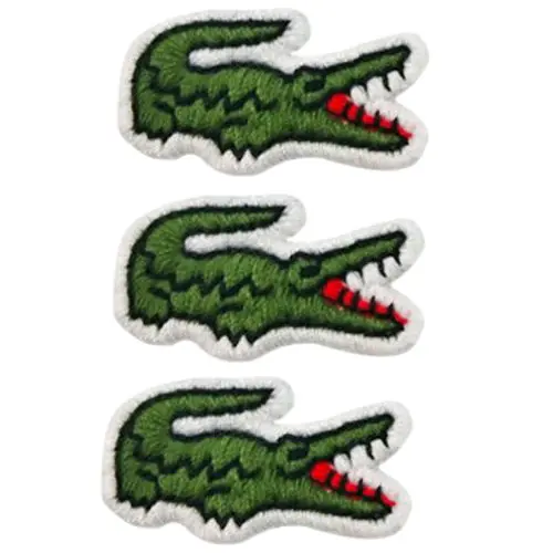 Factory Custom alibabass high quality crocodile embroidered patches for polo shirts