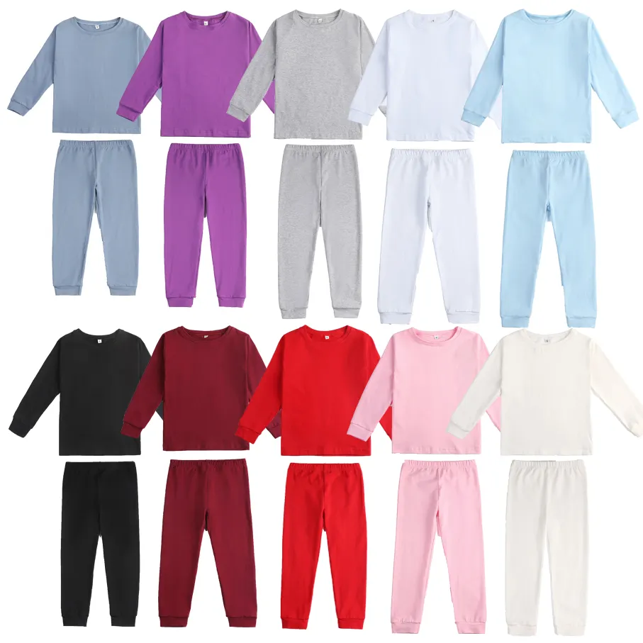 100% полиэстер, сублимационные пижамы на заказ, зимние пижамные комплекты из двух предметов, детская одежда для сна для девочек