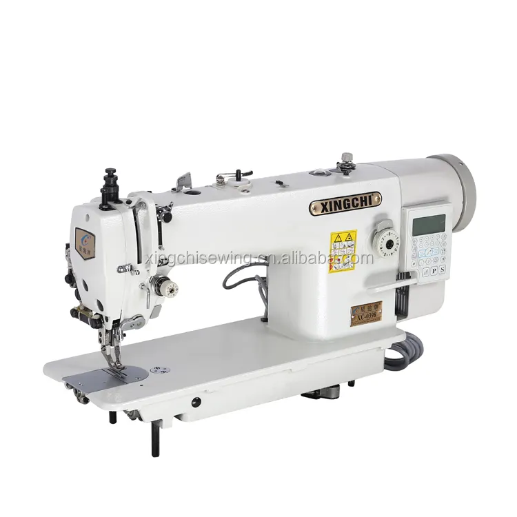 Electronic heavy duty top and bottom feed lock stitch sewing machine