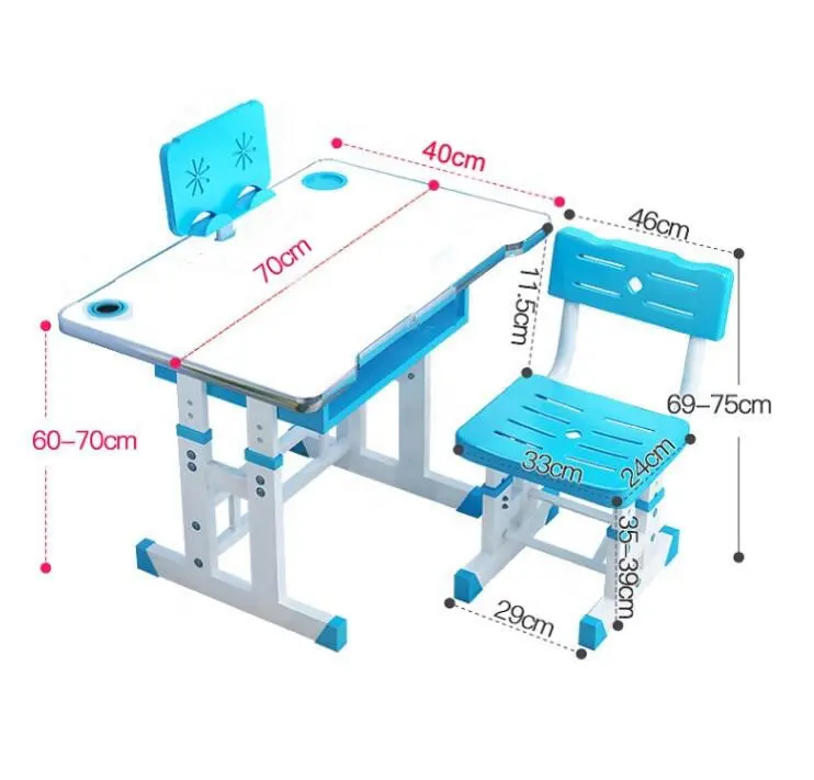 Дешевый регулируемый по высоте эргономичный учебный письменный стол Детский обучающий стол и стул для детей