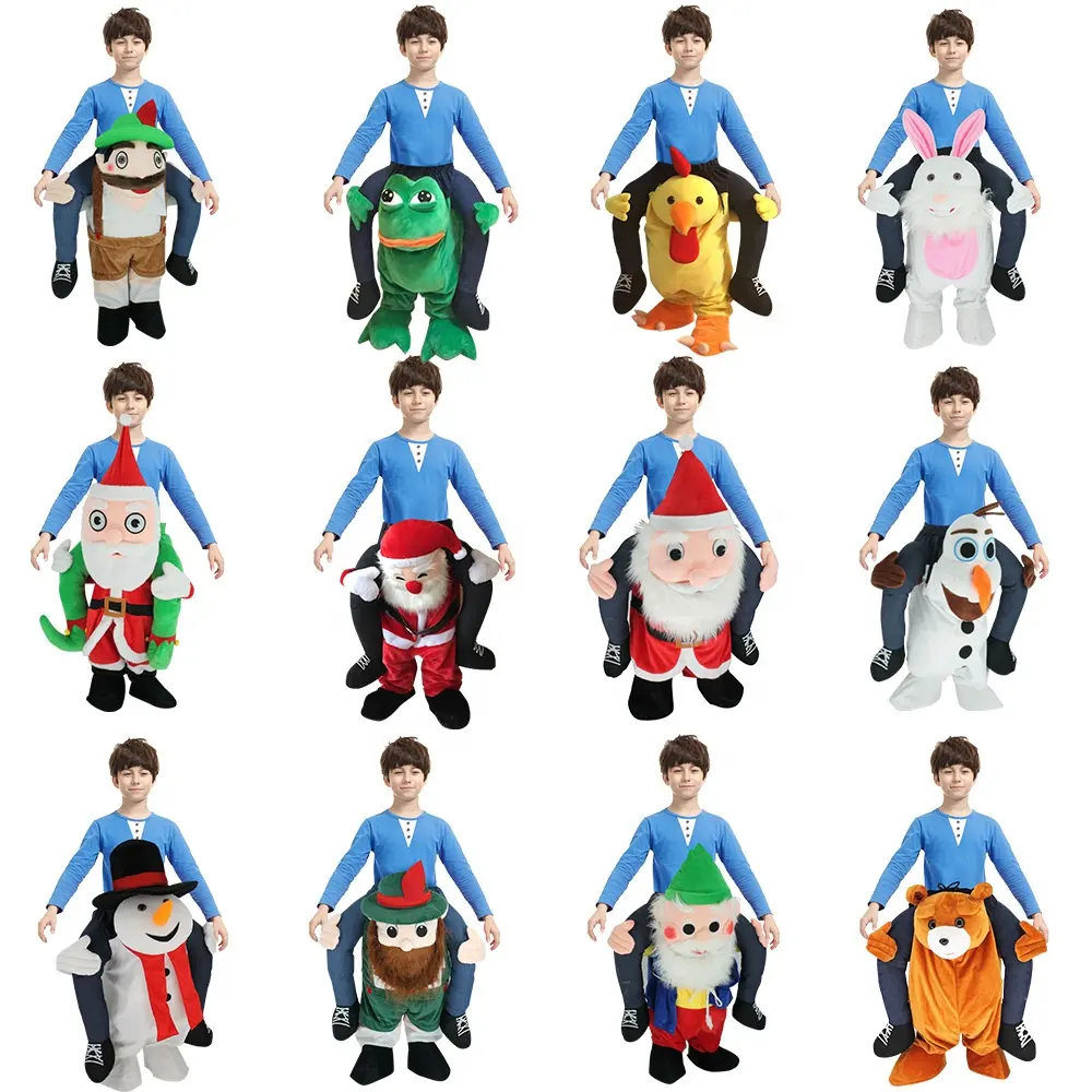 Карнавальные костюмы с забавными людьми «Носите меня», наряд с животными на плечах, костюм-талисман, рождественские детские праздничные костюмы