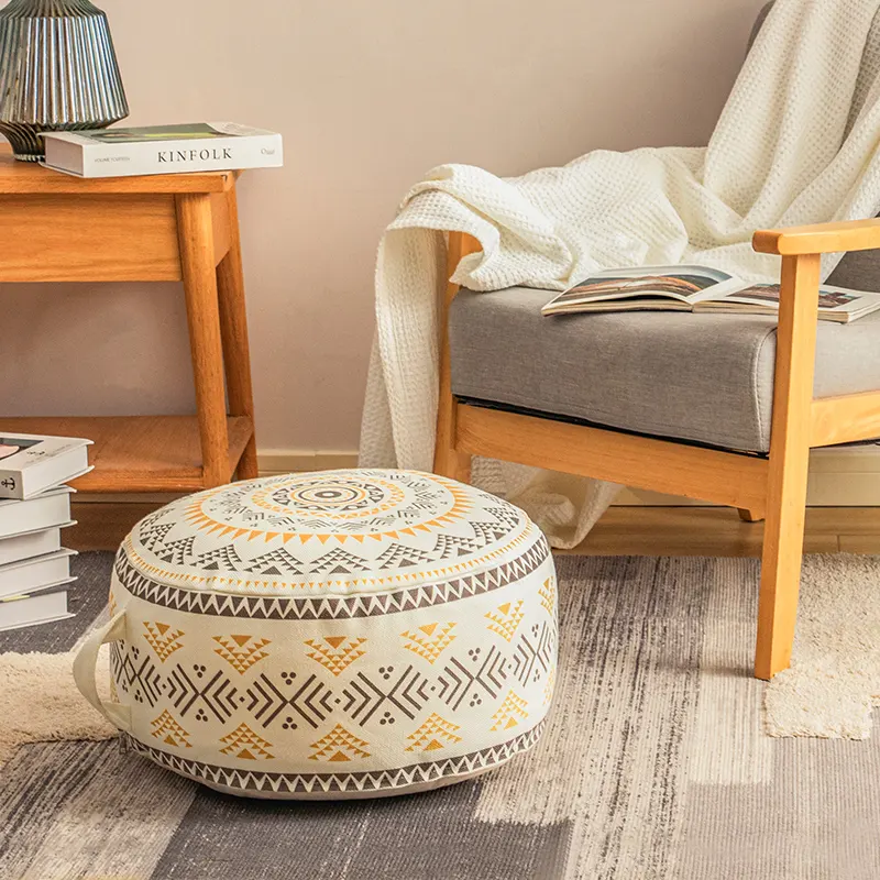 2021 New farmhouse modern designer pouf stool ottoman for the living room decor round pouf foot stool ottoman