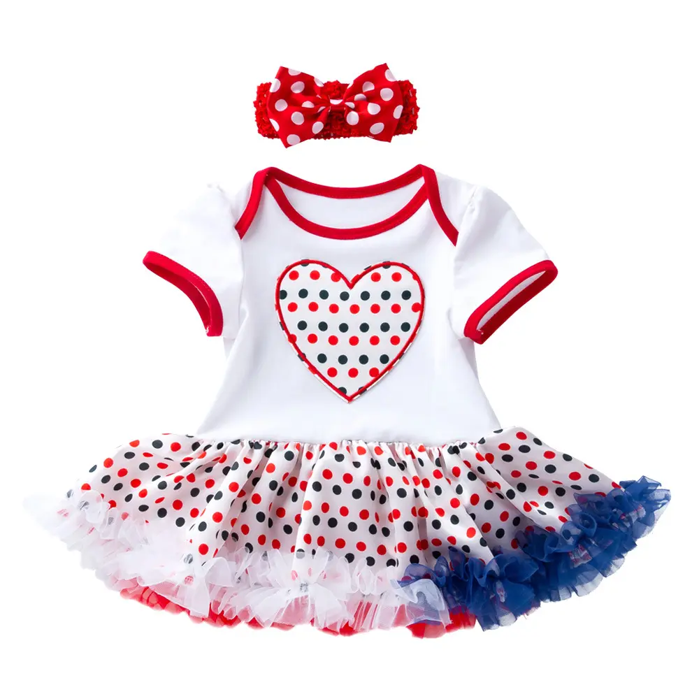 Children&#39;s clothing new American Independence Day baby short sleeve star print dress with a two-piece set