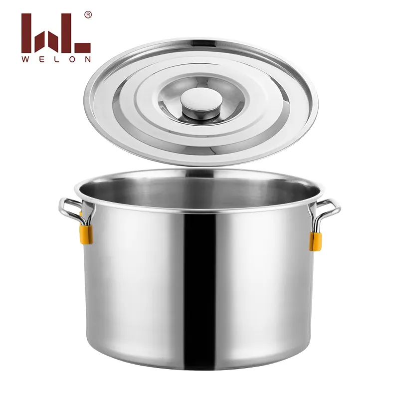 Factory directly 30-50cm soup pot Kitchen stock pot heavy body soup barrel with lid and handles