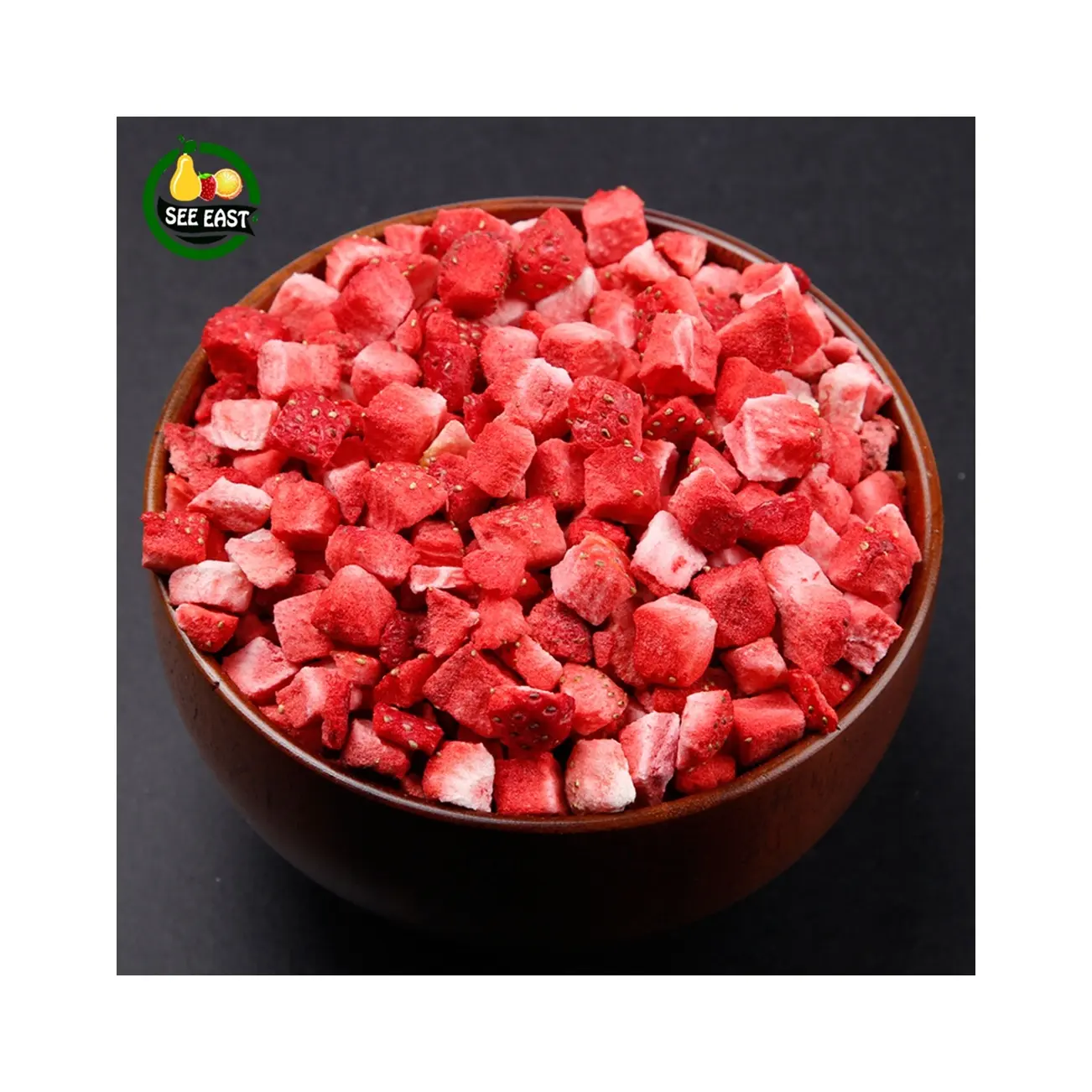 Top selling china manufacturer frozen dry fruit cubes 10 mm no sugar freeze dried strawberry